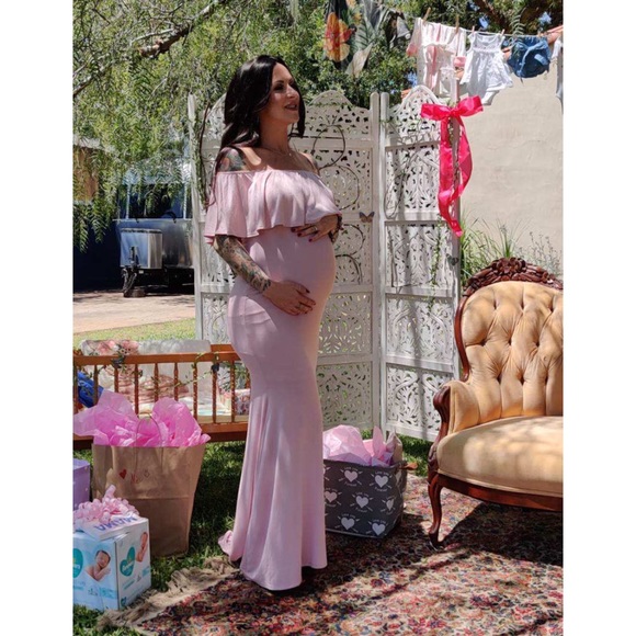 Pink Blush light pink mermaid maternity dress - Picture 3 of 3
